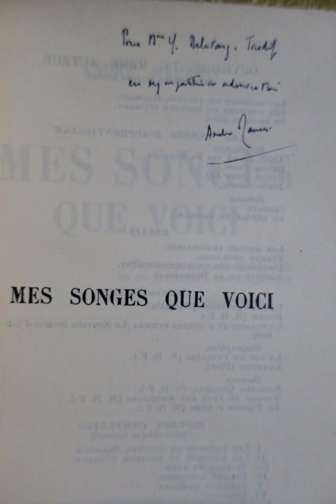 MAUROIS Mes songes que voici dédicacé