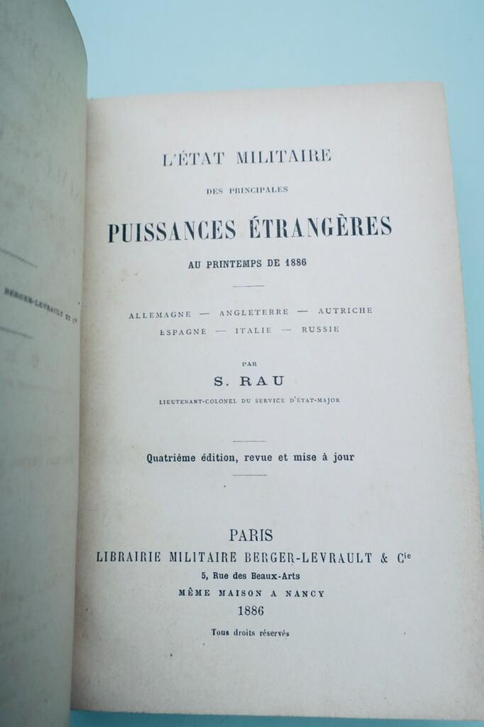 militaria L’état militaire des principales puissances étrangères 1886