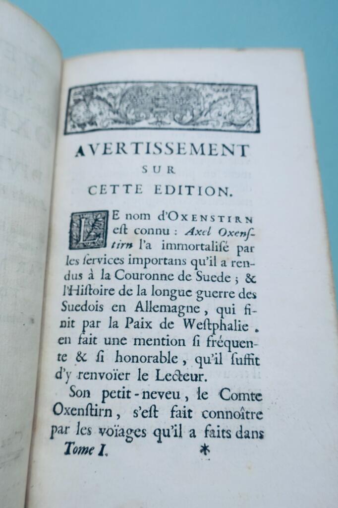 OXENSTIRN Pensées de monsieur le comte d’Oxenstirn sur divers sujets 1749