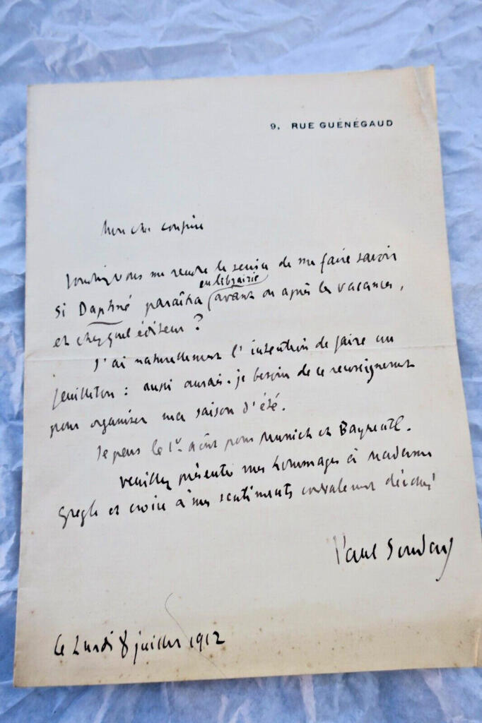 Eigenhändiger Brief von Paul Souday an Fernand Gregh