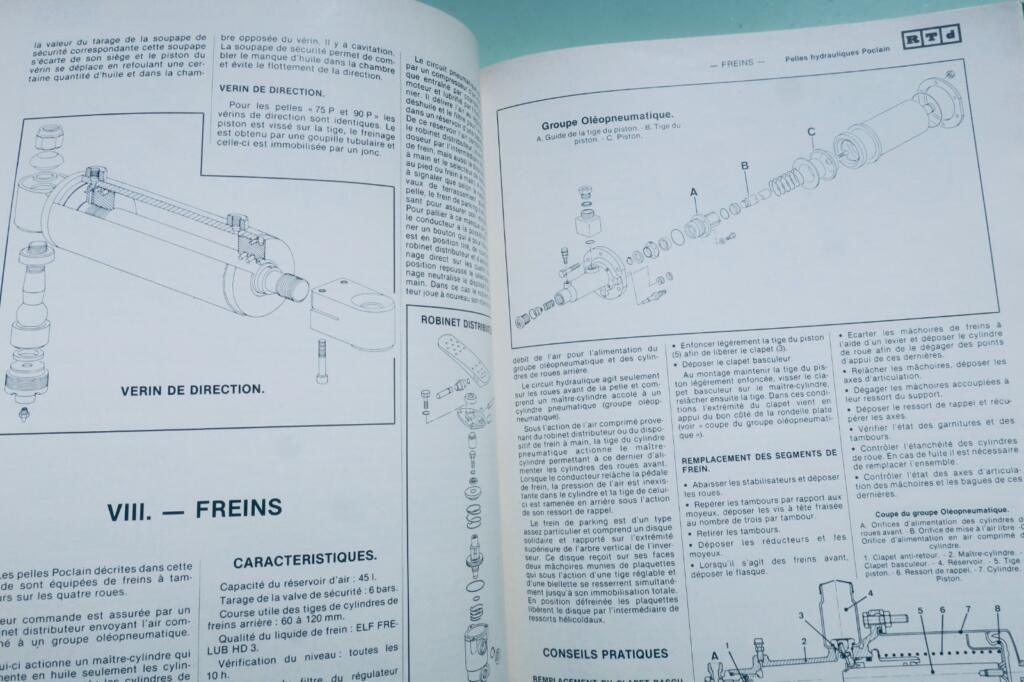 Pelles 75P 90P Revue Technique TP Deutz Poclain hydrauliques Deutz
