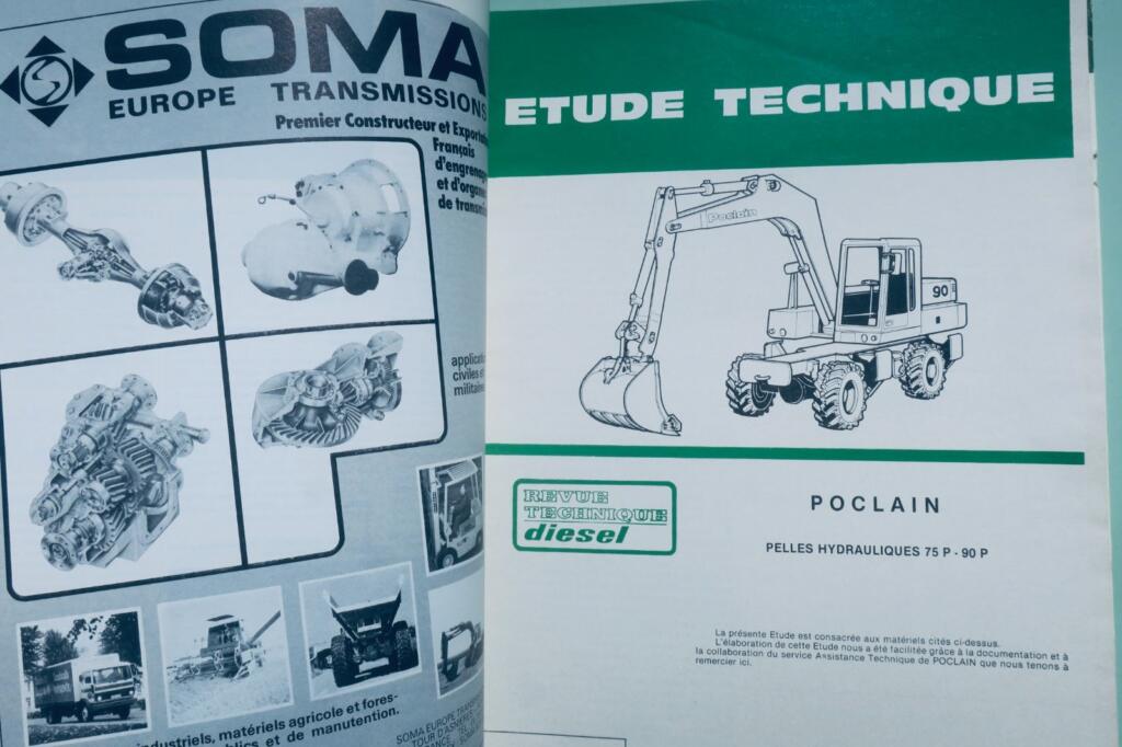 Pelles 75P 90P Revue Technique TP Deutz Poclain hydrauliques Deutz