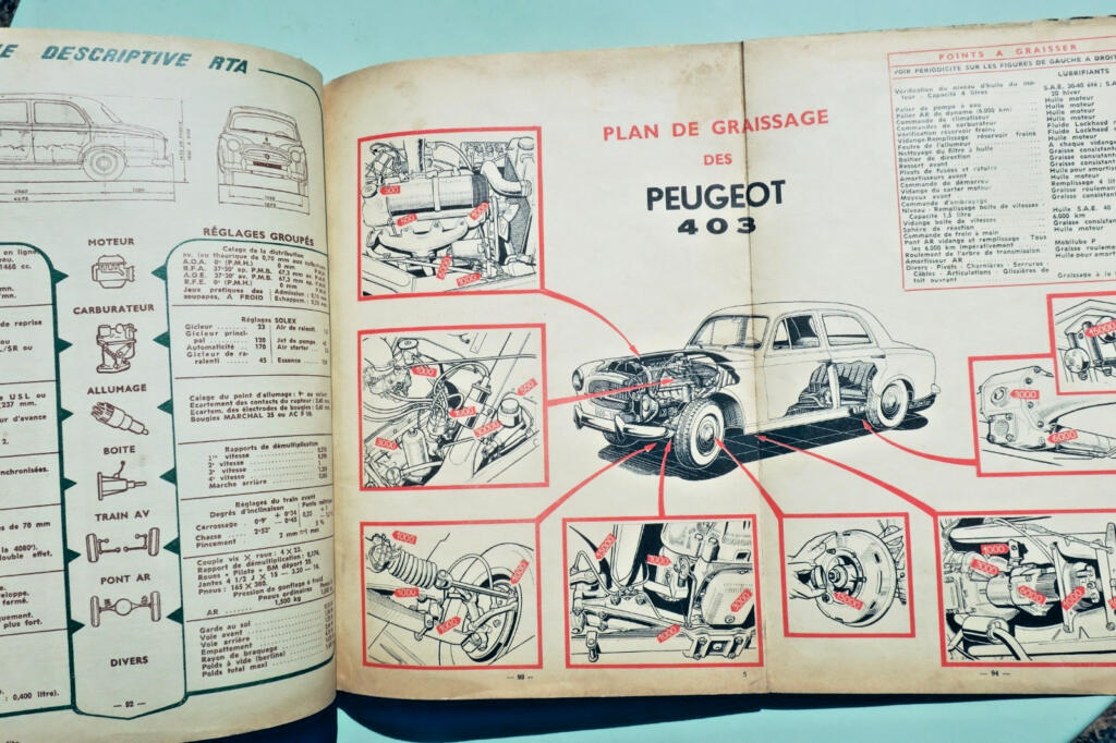 PEUGEOT 403 REVUE TECHNIQUE AUTOMOBILE n° 118 1956 MERCEDES 180 et 300 Aronde