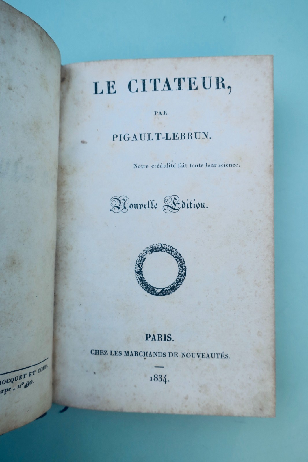 PIGAULT-LEBRUN *Le Citateur* 1834