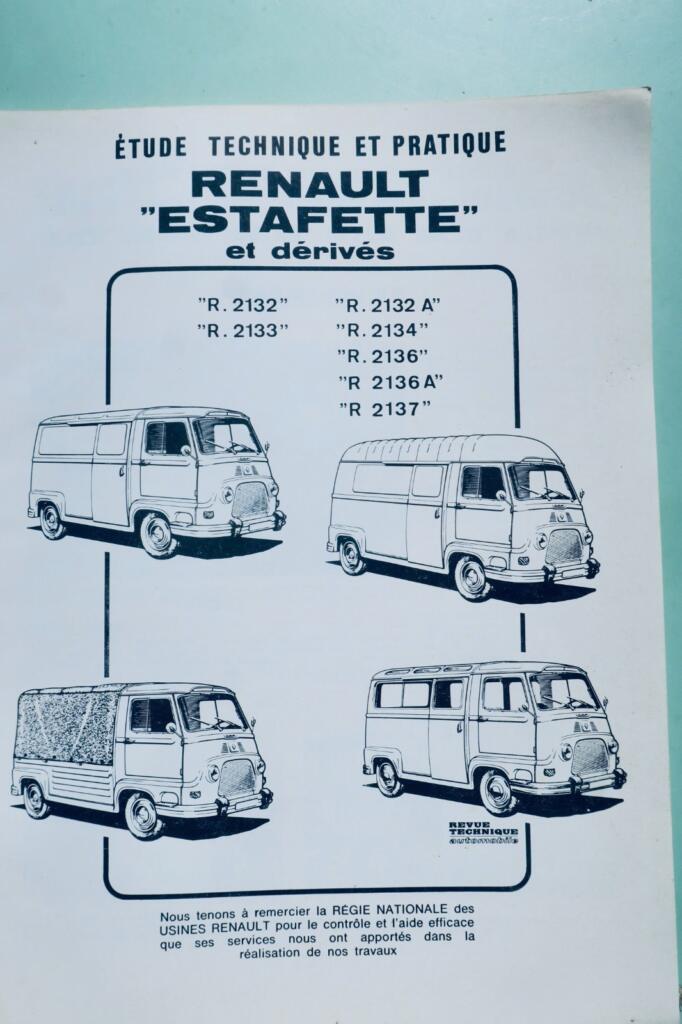 Renault Estafette R 2132 à R 2137 Revue technique automobile 1984