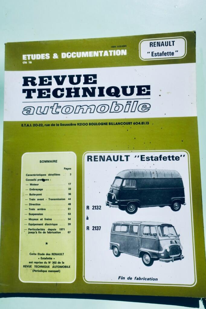 Renault Estafette R 2132 à R 2137 Revue technique automobile 1984