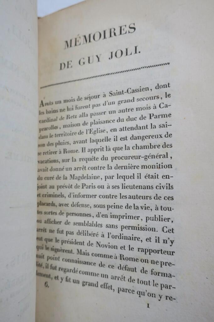 RETZ Cardinal Mémoires du Cardinal DE RETZ 1817