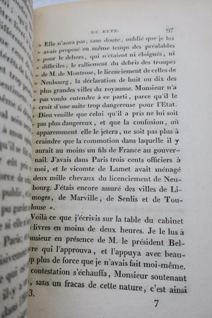 RETZ Cardinal Mémoires du Cardinal DE RETZ 1817