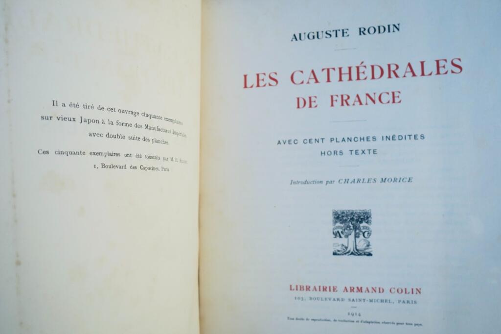 Rodin. ロダン『フランスの大聖堂』1914年、上質紙本、元図書票付