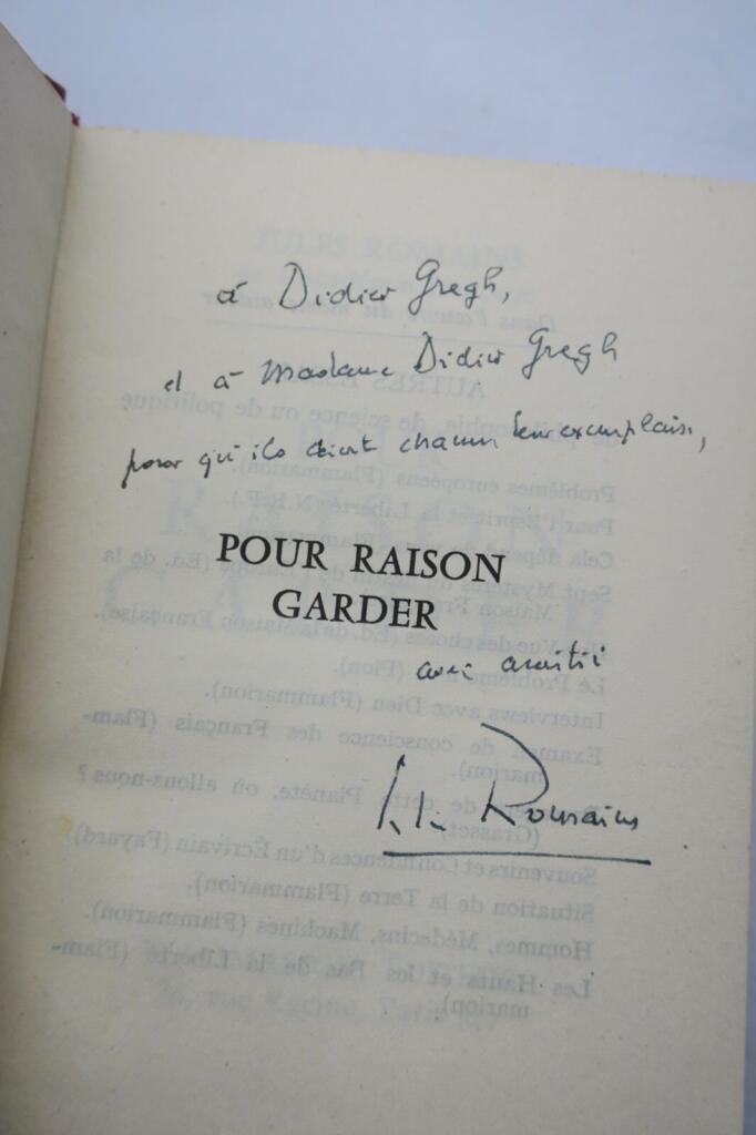 ROMAINS (Jules) Pour raison garder + dédicace