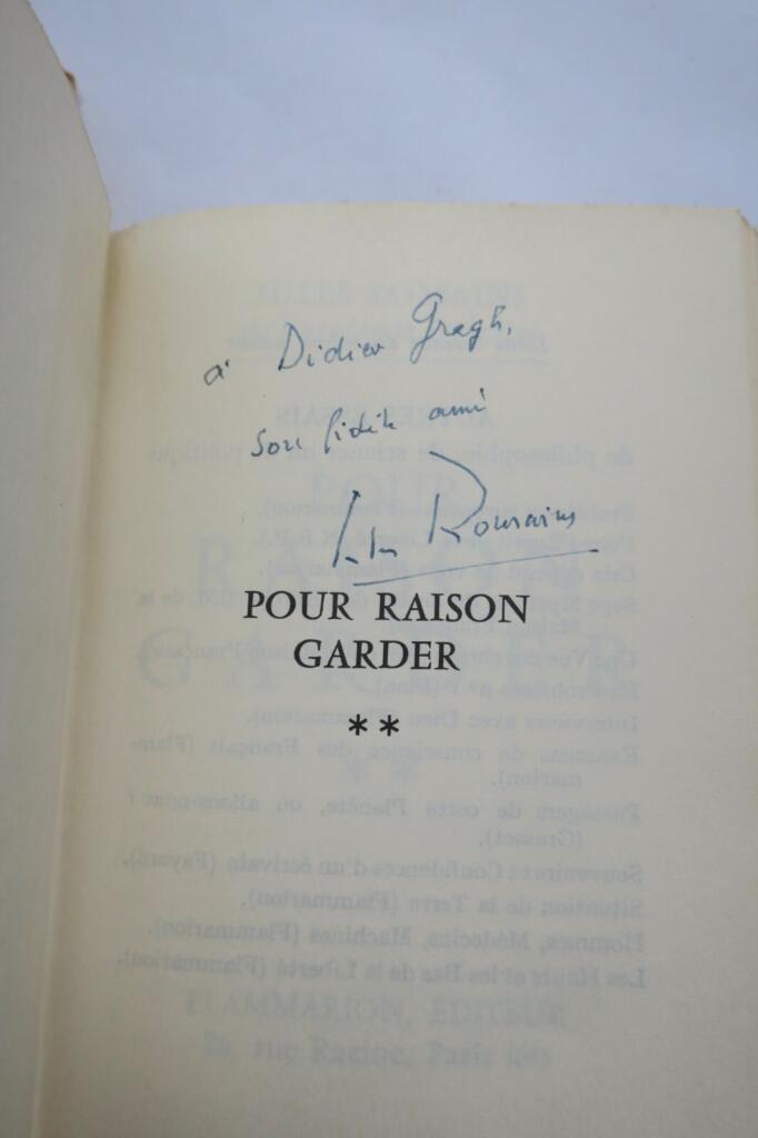 ROMAINS (Jules) Pour raison garder + dédicace