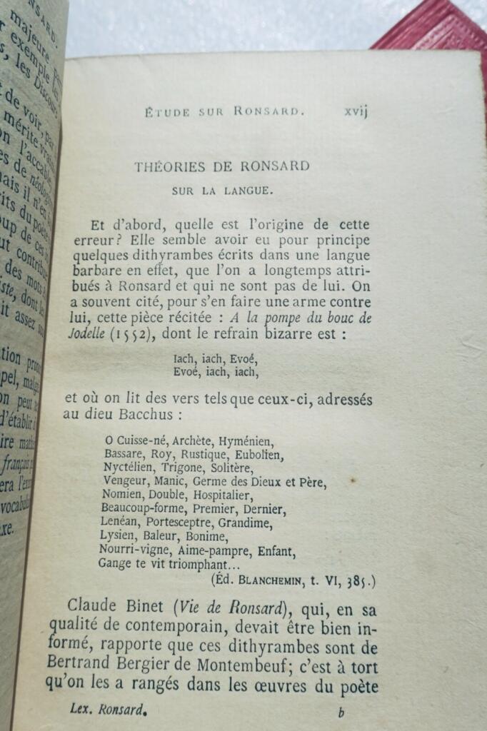RONSARD Oeuvres complètes de P. de Ronsard bib. Elzévirienne