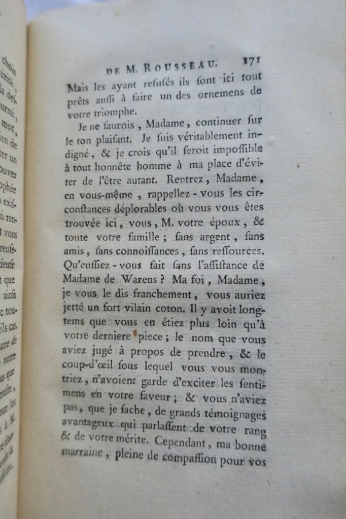 ROUSSEAU Oeuvres Posthumes 1783