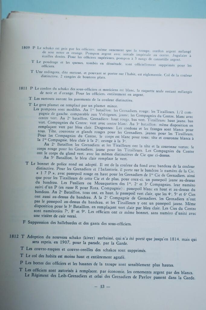 Russie Gayda L’armée russe sous le Tsar Alexandre 1er de 1805 à 1815