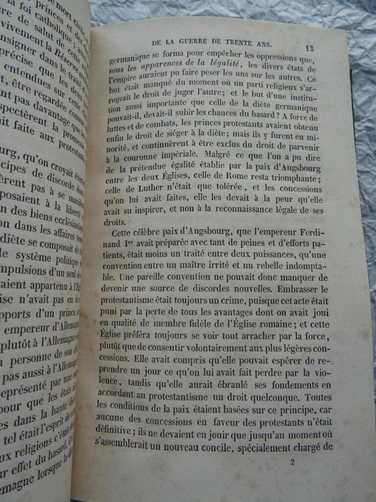 SCHILLER HISTOIRE DE LA GUERRE DE TRENTE ANS 1841