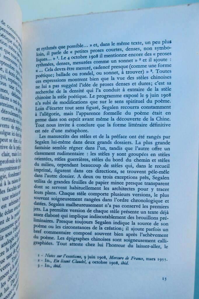 SEGALEN, Victor Stèles. 评注版