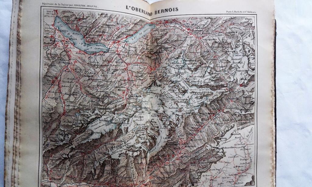 Schweizer Reiseführer mit Alpenrouten, 1865