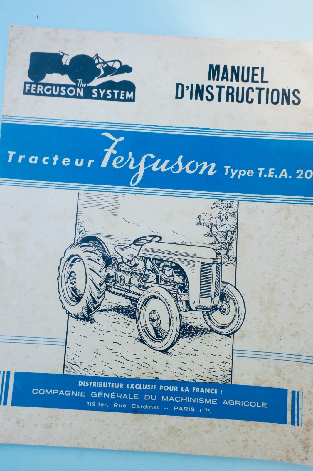 TRACTEUR FERGUSON TYPE T.E.A. 20 – BEDIENUNGSANLEITUNG