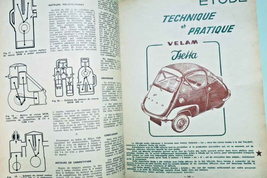 VELAM ISETTA 1956 REVUE TECHNIQUE AUTOMOBILE