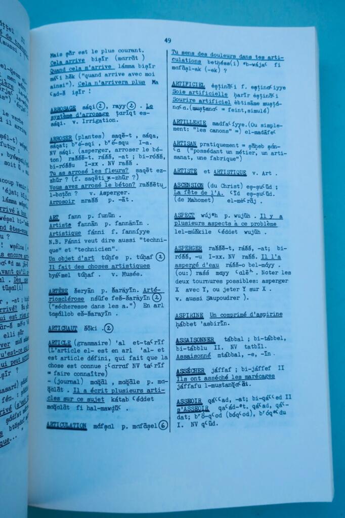 arabic Palestinian spoken Arabic dictionary: French-Arabic
