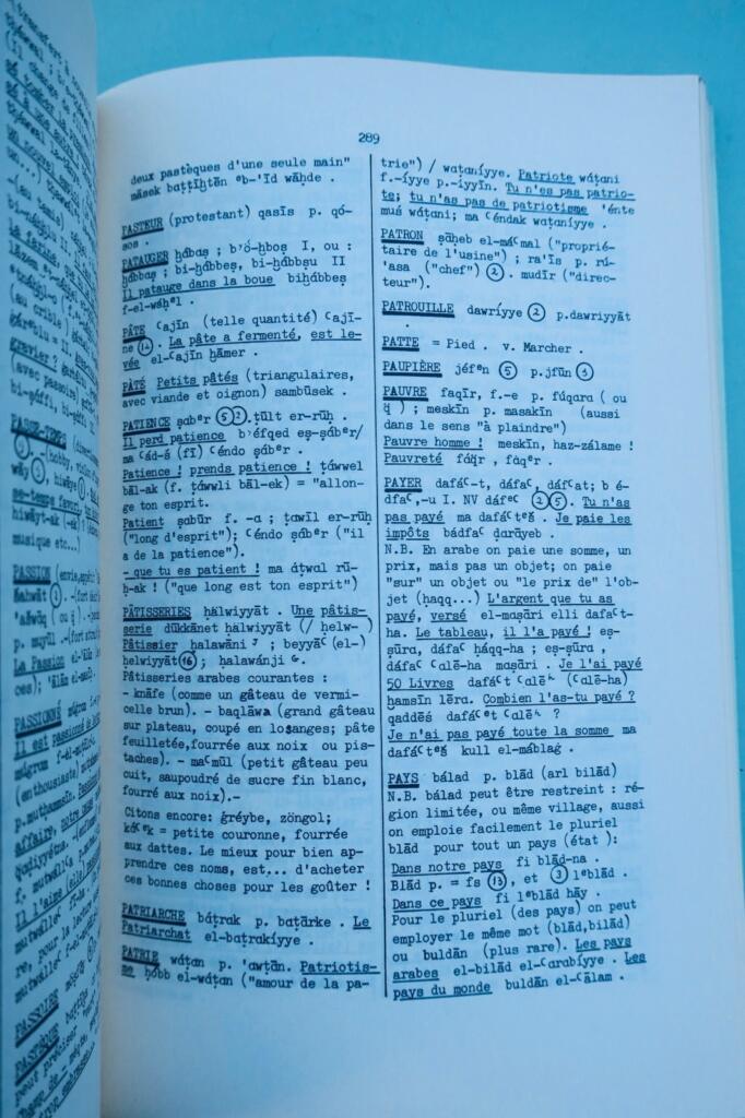 arabic Palestinian spoken Arabic dictionary: French-Arabic