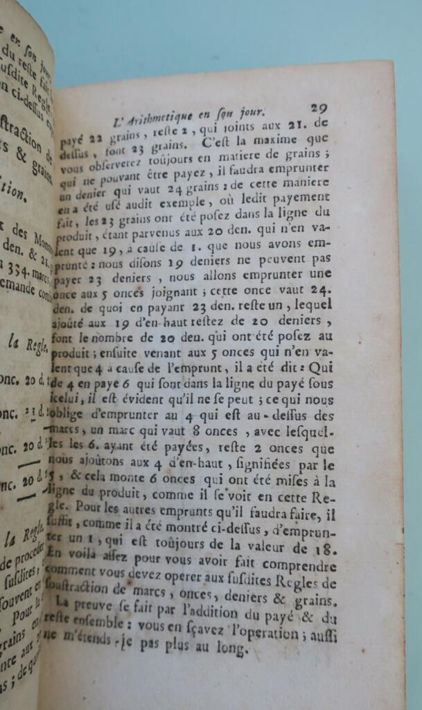ARITHMETIQUE EN SON JOUR,..COMPOSITION ET USAGE DE LA JAUGE…
