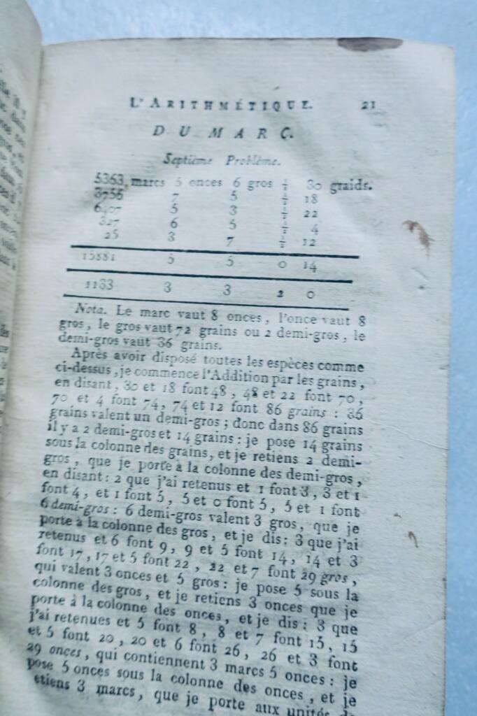 ARITHMETIQUE METHODIQUE et DÈMONTRÈE 1796