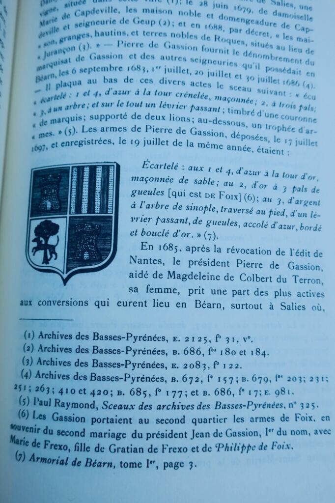 béarn DUFAU DE MALUQUER Armorial de Béarn 1696 -1701