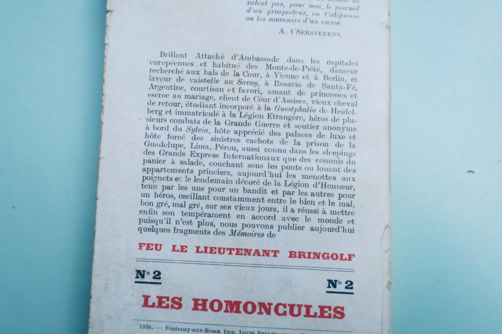 Cendrars. 鑑德拉斯（Blaise）《已故的布林戈夫中尉》1930 奧桑帕雷