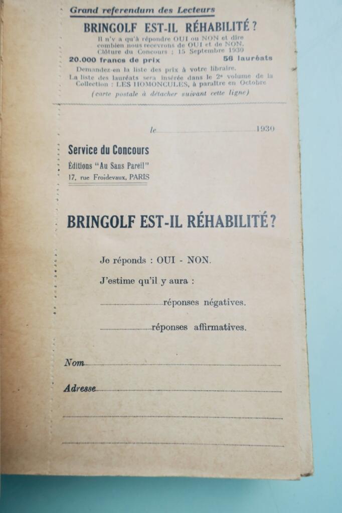 Cendrars. 鑑德拉斯（Blaise）《已故的布林戈夫中尉》1930 奧桑帕雷