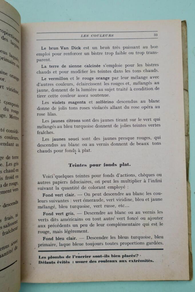 couleurs dans l'Impression. Gammes - Mélanges - Mise en Train - tirages 1944
