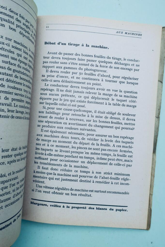 couleurs dans l'Impression. Gammes - Mélanges - Mise en Train - tirages 1944