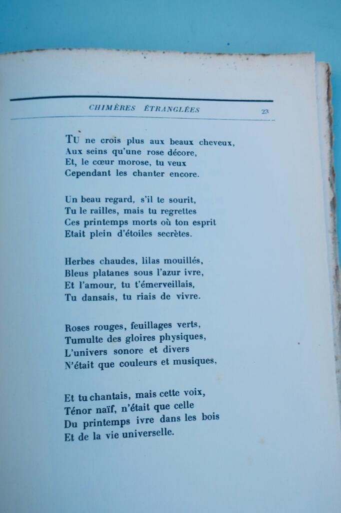 DEREME (Tristan) Le poème des chimères étranglées 1921