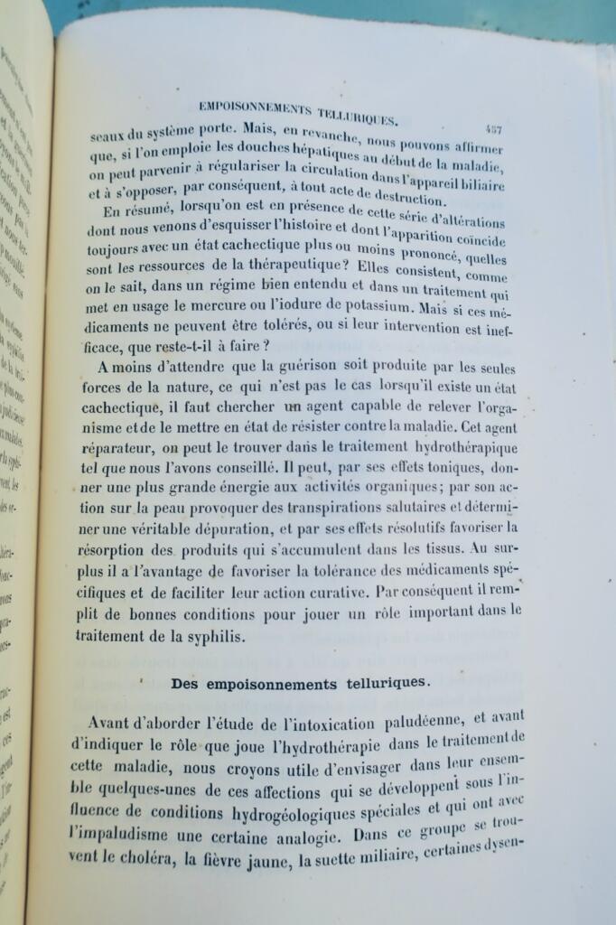 Hydrotherapie Beni-Barde Abhandlung über Hydrotherapie theoretisch und praktisch 1874