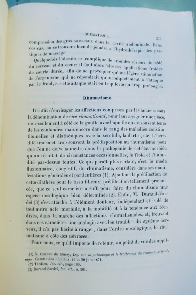 Hydrotherapie Beni-Barde Abhandlung über Hydrotherapie theoretisch und praktisch 1874
