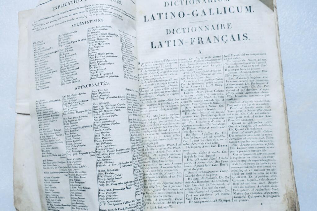latin Dictionnaire Latin-Francais 1822