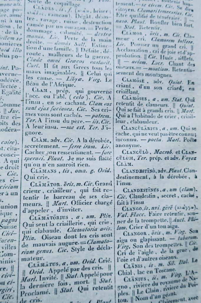 latin Dictionnaire Latin-Francais 1822