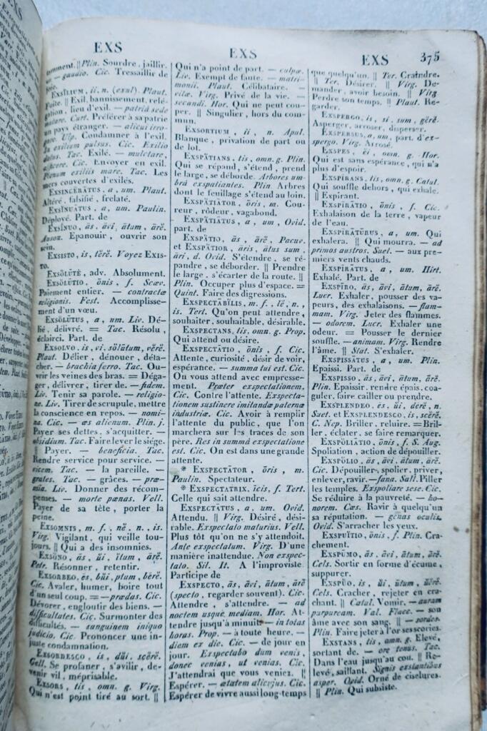 latin Dictionnaire Latin-Francais 1822
