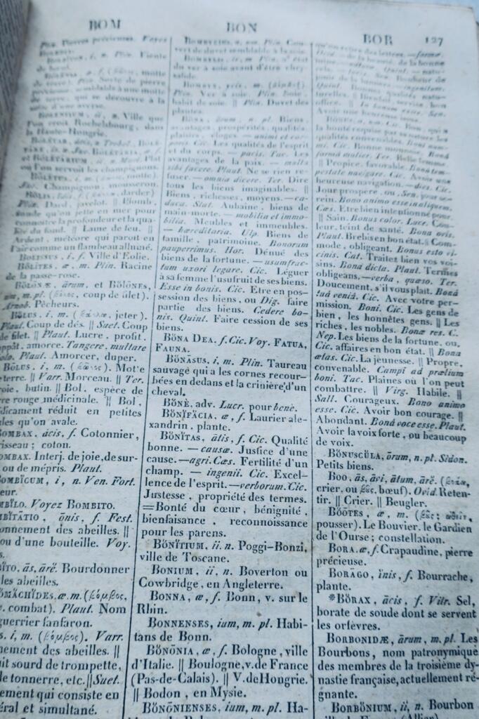 latin Dictionnaire Latin-Francais 1822