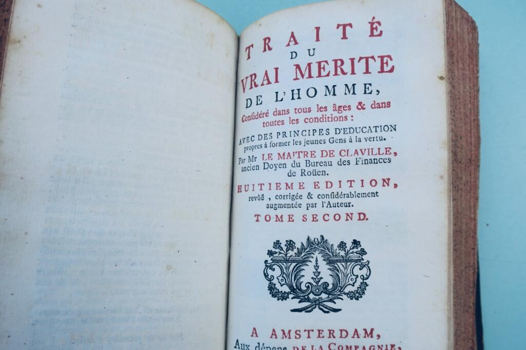 LE MAITRE de CLAVILLE Traité du vrai mérite de l’homme 1742