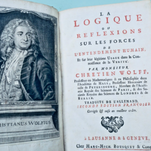 ウルフの『人間知性の力に関する論理学あるいは省察』1744年