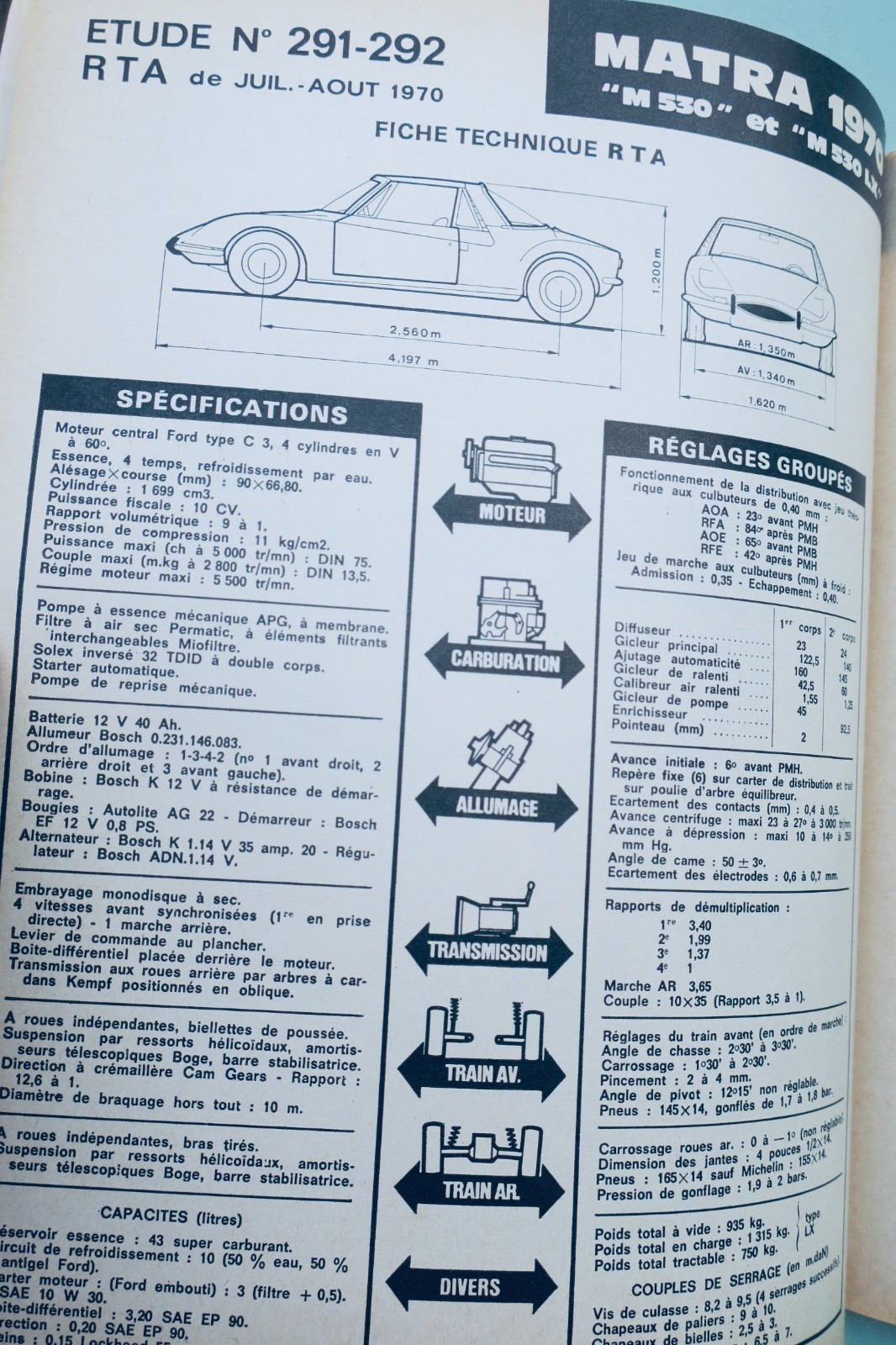 《汽车技术手册》1970年第291-292期,马特拉M 530 LX