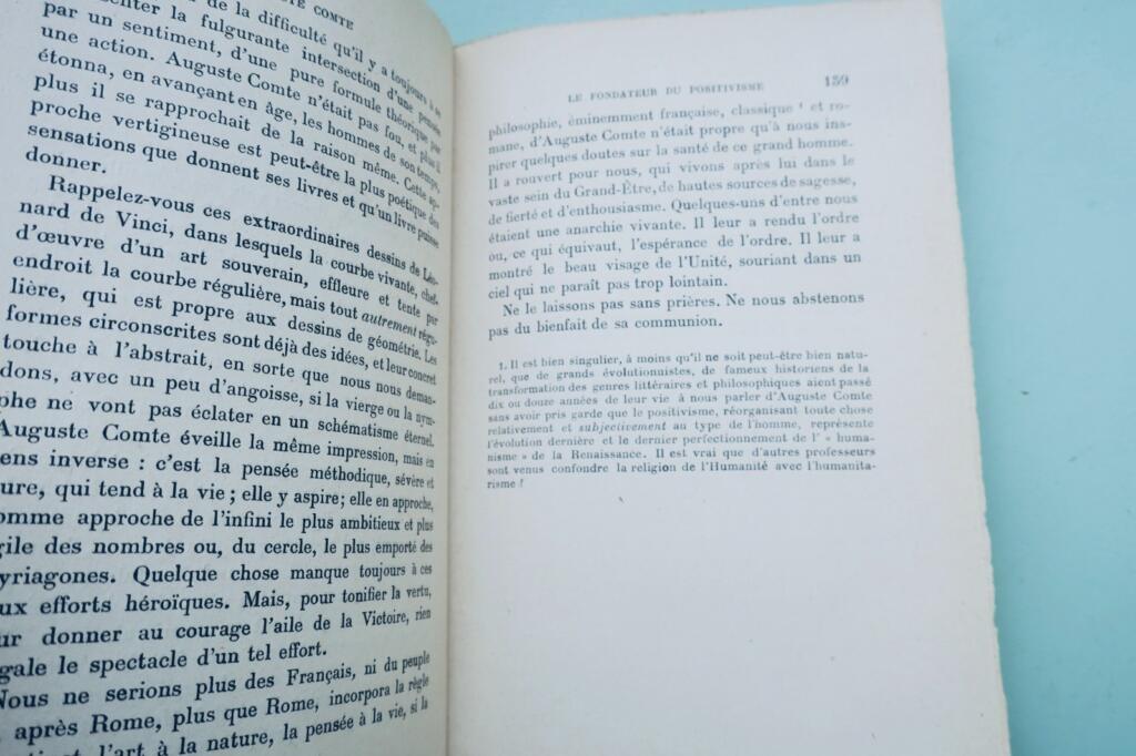 MAURRAS CHARLES L&rsquo;AVENIR DE L&rsquo;INTELLIGENCE SUIVI DE AUGUSTE COMTE, LE ROMANTISME