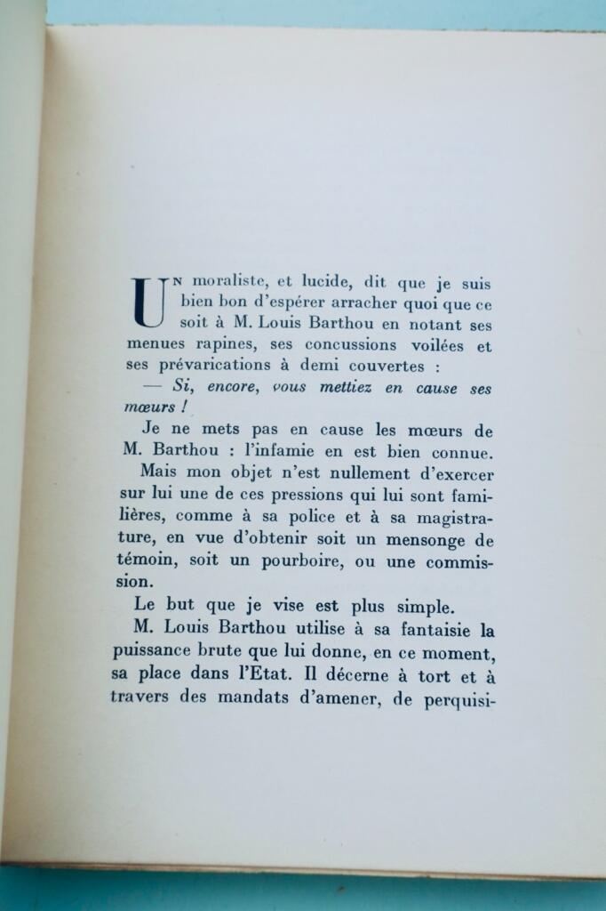 MAURRAS (Charles) Le Bibliophile Barthou