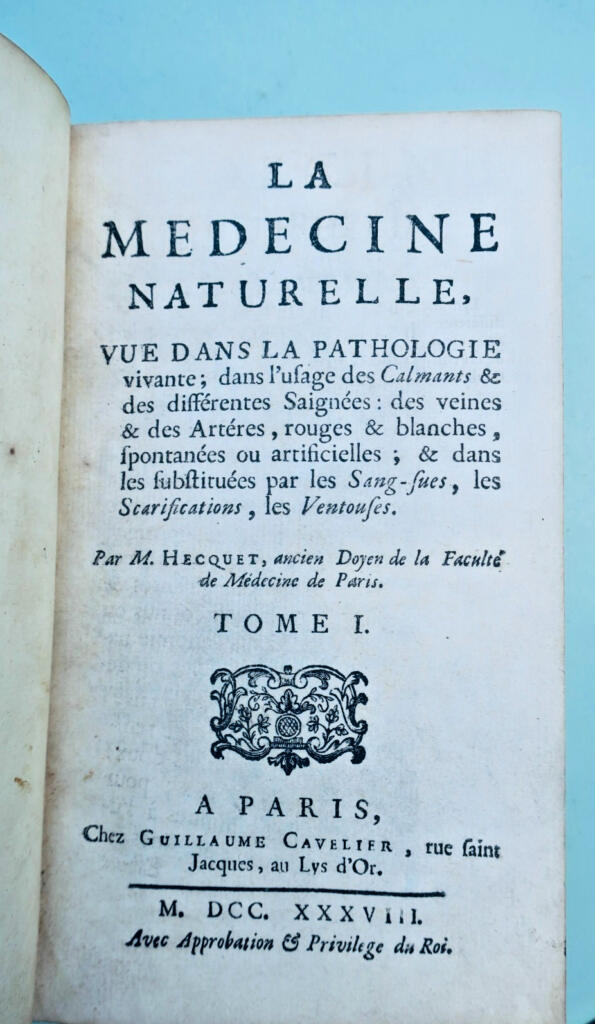 MEDECINE NATURELLE. 1738 Hecquet (1661-1737). LA MEDECINE NATURELLE.