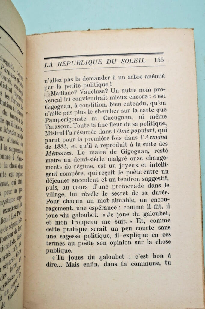 mistral or the living past of the republic of the sun