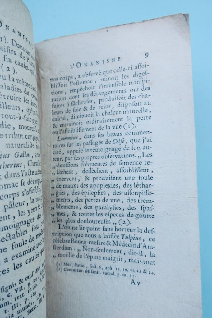 Tissot. 自慰。自慼によって生じる疾患に関する論考 1766年