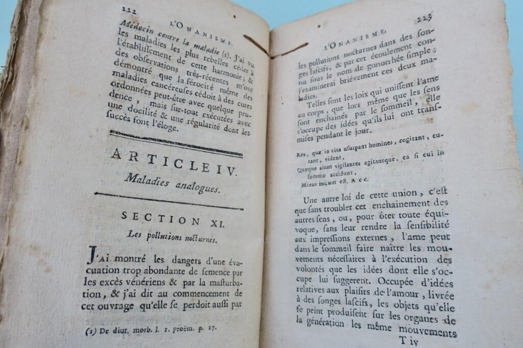 Tissot. 自慰。自慼によって生じる疾患に関する論考 1766年
