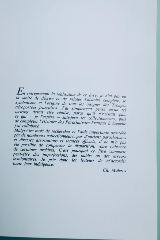 Malcros. para TAP Insignes des Troupes aéroportées françaises