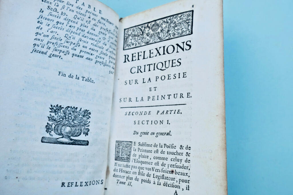 reflexions critiques sur la poesie et sur la Peinture 1719